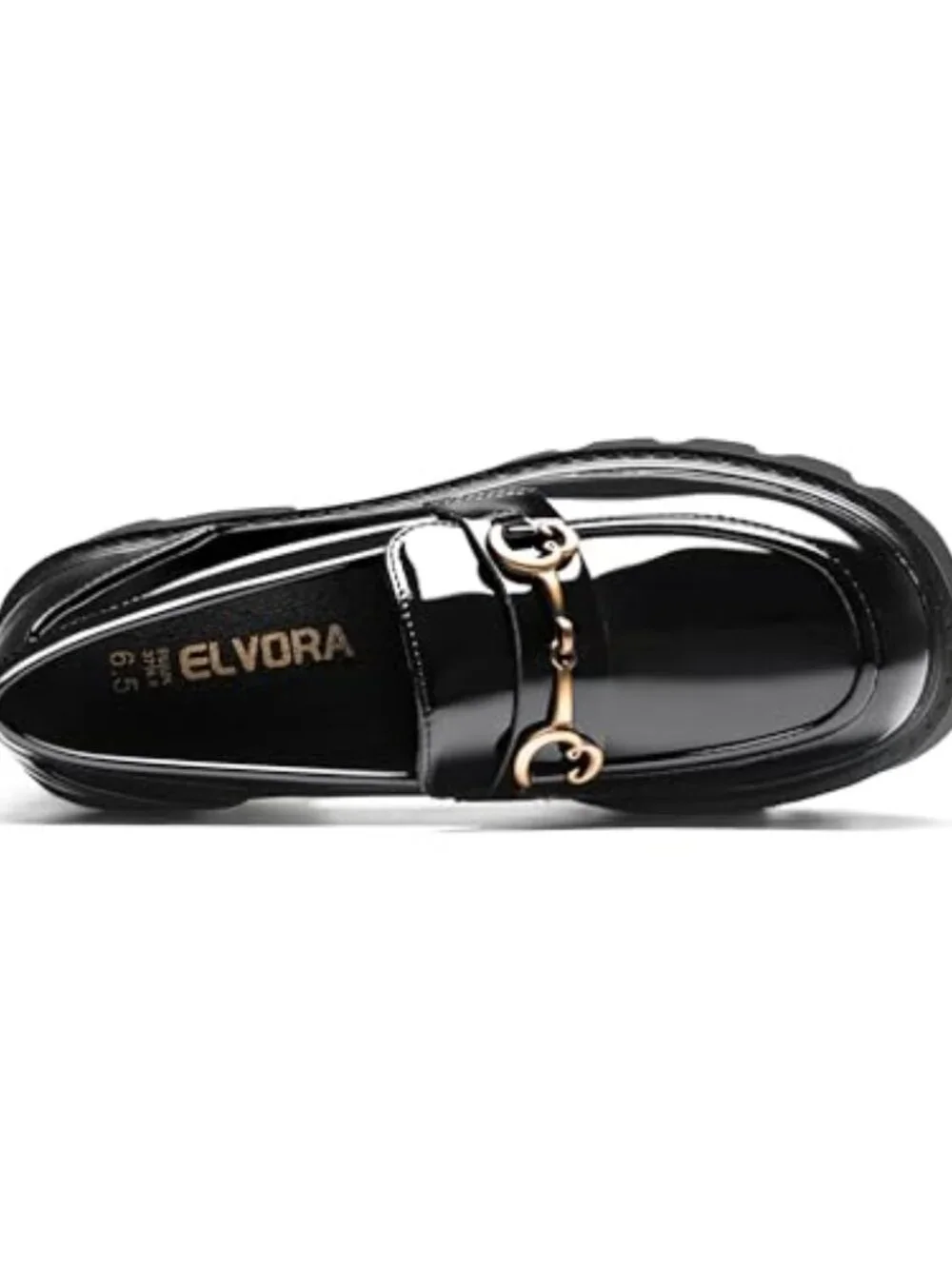 Platform Loafers with Chunky Block Heel & PU Sole for Work